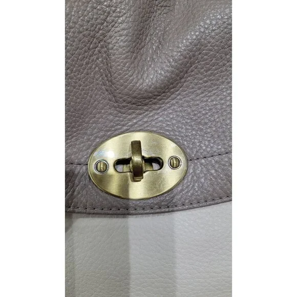 Boden Red & Gray Leather Crossbody Bag With Floral Lining - Picture 13 of 16